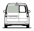 Takaoven ikkuna, vasen, vihre&auml;, Ford Transit Connect / VW Caddy