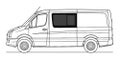 Sivuikkuna, vasen, tumma, tasaisella takaa eteen liukuvalla luukulla, Crafter / Sprinter, 2006-> (L2/L3/L4)