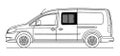 Sivuikkuna, vasen, vihre&auml;, liukuluukulla, VW, Caddy Maxi, 2003-2020