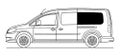 Takasivuikkuna, vasen, tumma, VW, Caddy Maxi, 2003-2020