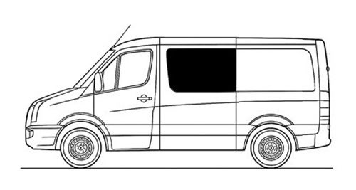 Sivuikkuna, vasen, tumma, Crafter / Sprinter, (L1)