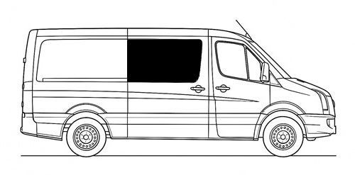 Sivuikkuna, oikea, tumma, Crafter / Sprinter, 2006-> (L2/L3/L4)