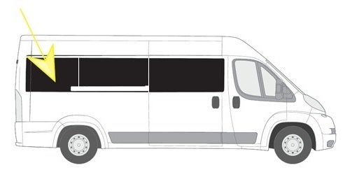Takasivuikkuna, oikea, tumma, Ducato / Jumper / Movano / Boxer (L4, liukuovella)