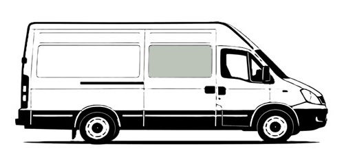 Sivuikkuna, vasen/oikea, vihre&auml;, Iveco Daily, 1999-2014