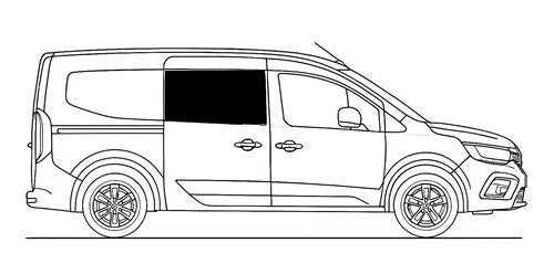 Sivuikkuna, oikea, tumma, Citan / Kangoo / Townstar, 2021-> (L2)